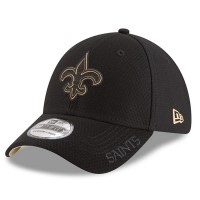 Mens New Era New Orleans Saints Black 2018 NFL Training Camp Primary 39THIRTY Flex Hat 3060019